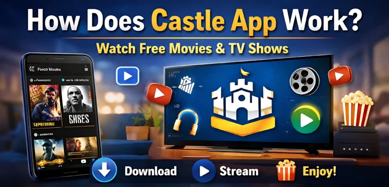How does Castle App work to watch free movies and TV shows online