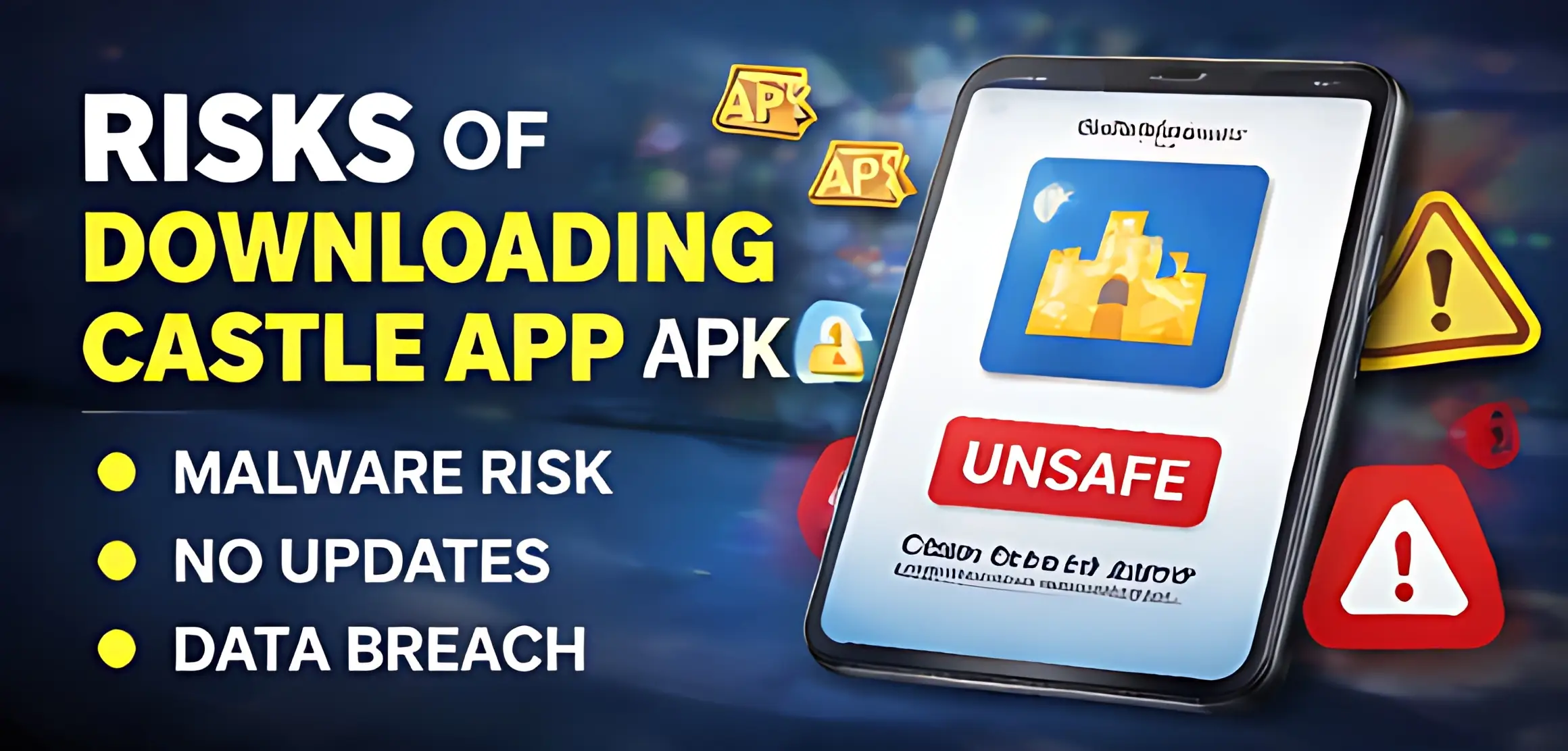 Risks of downloading Castle App APK including malware and data security threats
