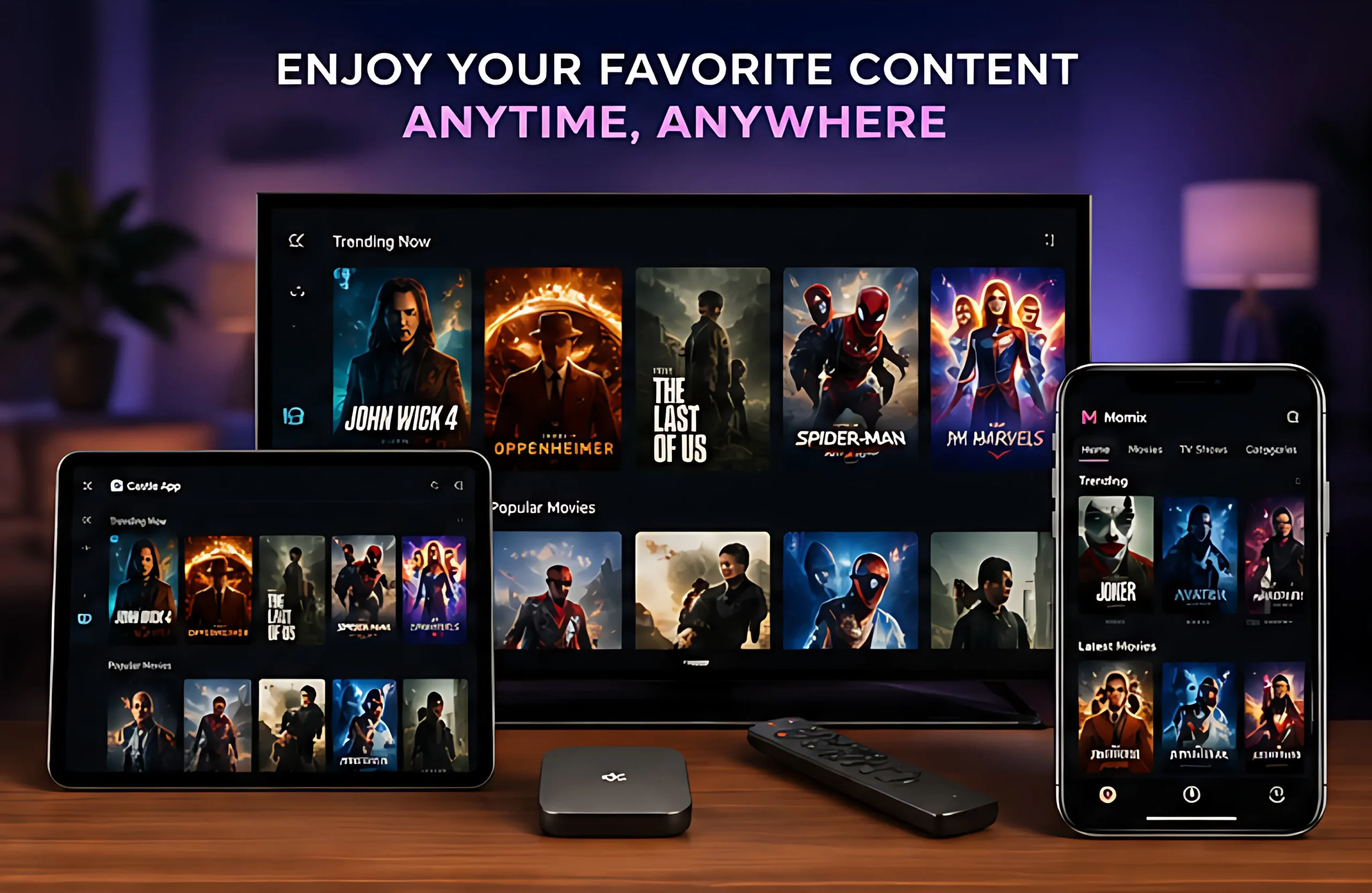 streaming movies on Castle App and Momix APK on smart TV tablet and mobile devices